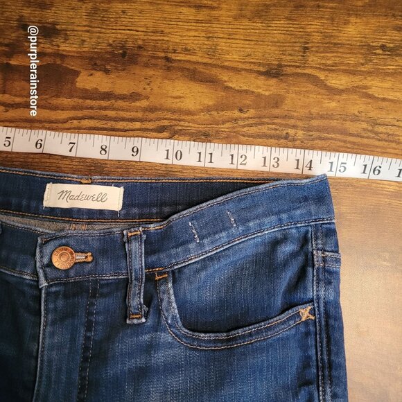 Madewell Jeans 28 Skinny 9" Mid Rise Tummy Control Medium Dark Wash Stretch - Picture 8 of 13